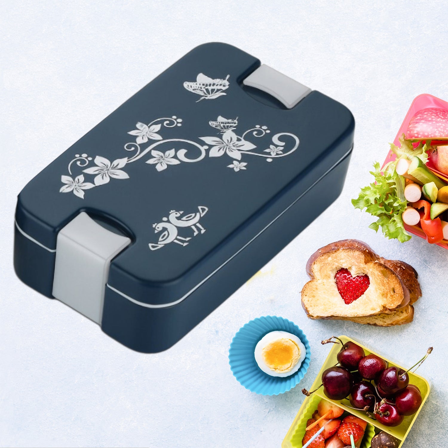 5331 Airtight Lunch Box 2 Compartment Lunch Box Leak Proof Food Grade Material Lunch Box Modern Appearance & Compact Lunch Box With Spoon DeoDap 5331 Airtight Lunch Box 2 Compartment Lunch Box Leak Proof Food Grade Material Lunch Box Modern Appearance & Compact Lunch Box With Spoon DeoDap